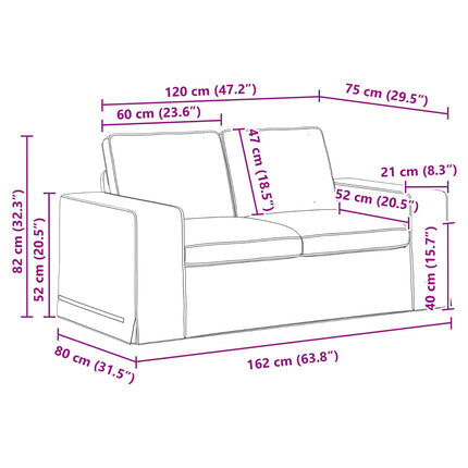 Soffa Ljusgrå 162 x 80 x 82 cm tyg