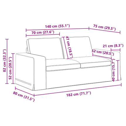 Soffa Ljusgrå 182 x 80 x 82 cm tyg