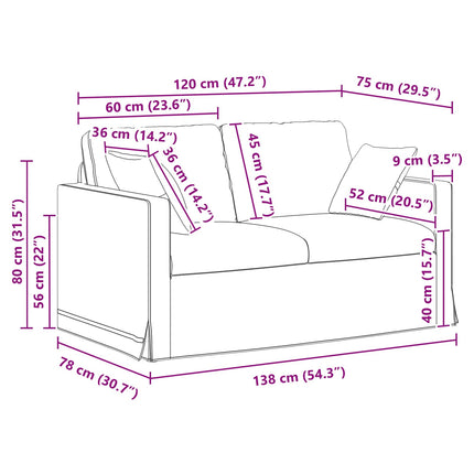 Soffa Kräm 138 x 78 x 80 cm Sammet