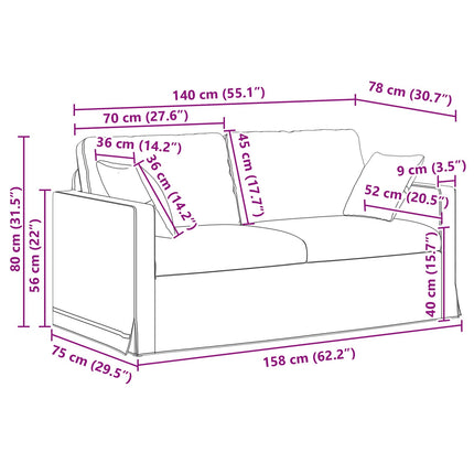 Soffa Ljusgrå 158 x 78 x 80 cm Sammet