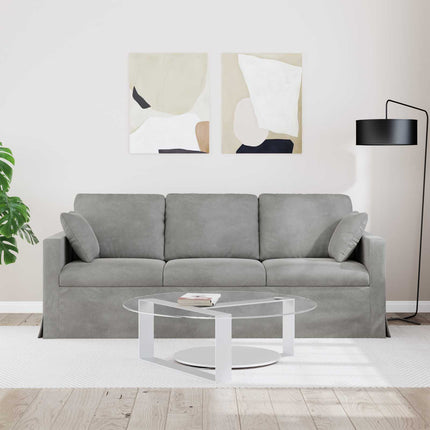 Soffa Ljusgrå 198 x 78 x 80 cm Sammet