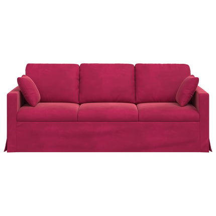 Soffa Vinröd 198 x 78 x 80 cm Sammet