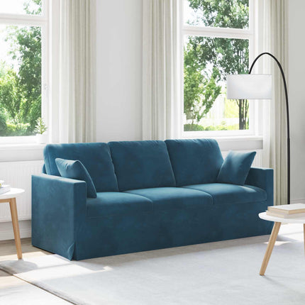 Soffa Blå 198 x 78 x 80 cm Sammet