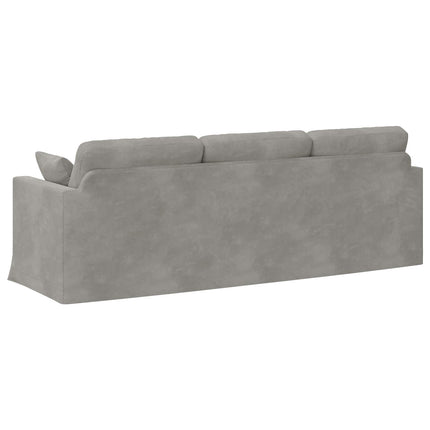 Soffa Ljusgrå 228 x 78 x 80 cm Sammet