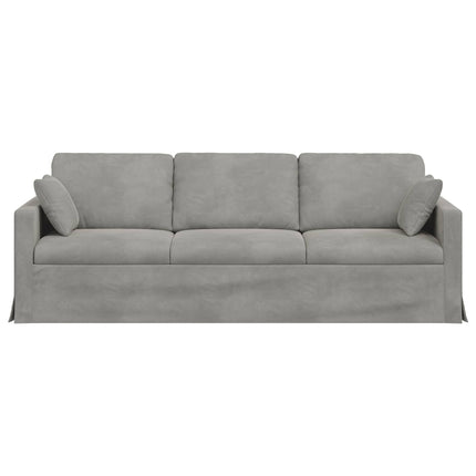 Soffa Ljusgrå 228 x 78 x 80 cm Sammet