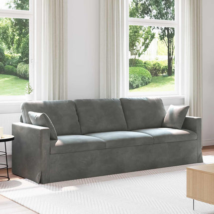 Soffa Mörkgrå 228 x 78 x 80 cm Sammet