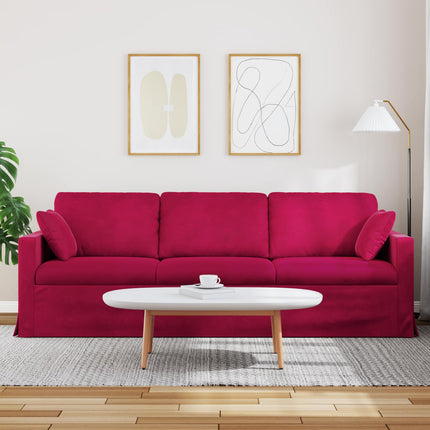 Soffa Vinröd 228 x 78 x 80 cm Sammet