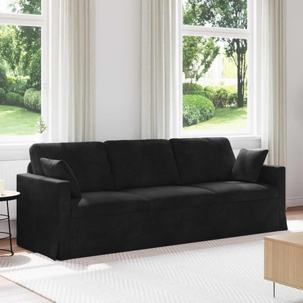 Soffa Svart 228 x 78 x 80 cm Sammet