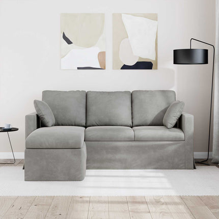 Soffa Ljusgrå 178 x 134 x 80 cm Sammet