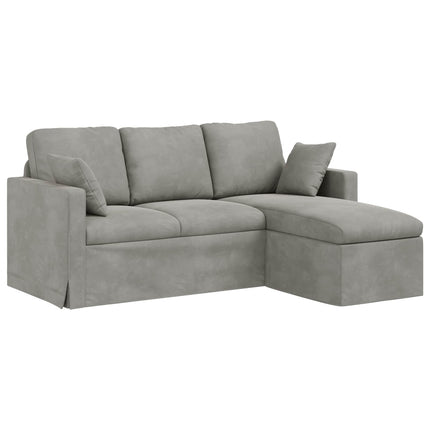 Soffa Ljusgrå 178 x 134 x 80 cm Sammet