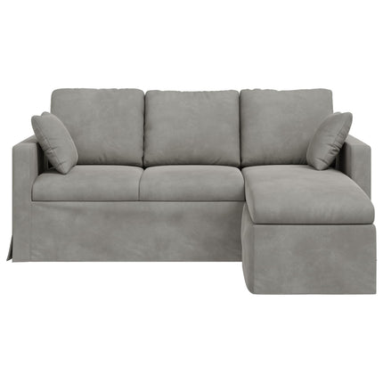 Soffa Ljusgrå 178 x 134 x 80 cm Sammet