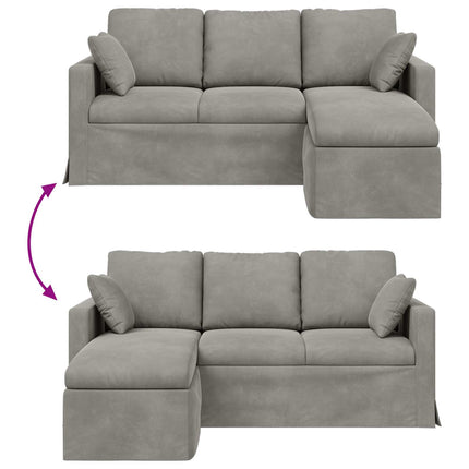 Soffa Ljusgrå 178 x 134 x 80 cm Sammet