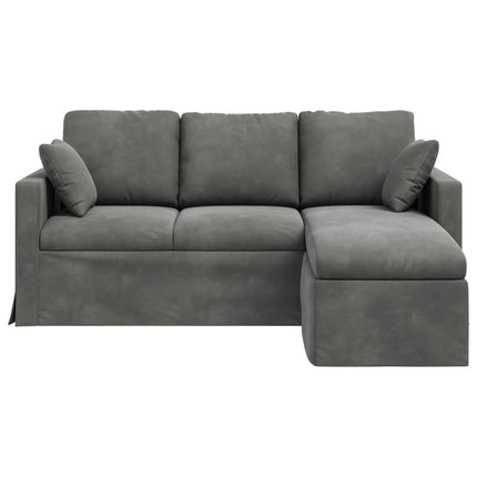 Soffa Mörkgrå 178 x 134 x 80 cm Sammet