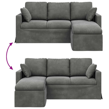 Soffa Mörkgrå 178 x 134 x 80 cm Sammet