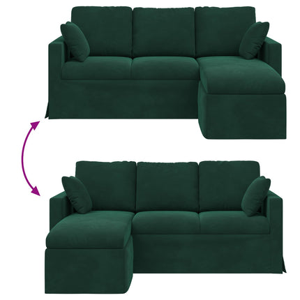 Soffa Mörkgrön 178 x 134 x 80 cm Sammet