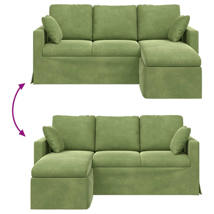 Soffa Ljusgrön 178 x 134 x 80 cm Sammet