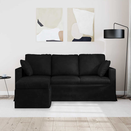 Soffa Svart 178 x 134 x 80 cm Sammet