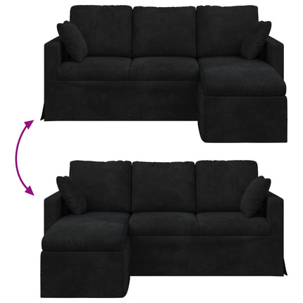 Soffa Svart 178 x 134 x 80 cm Sammet