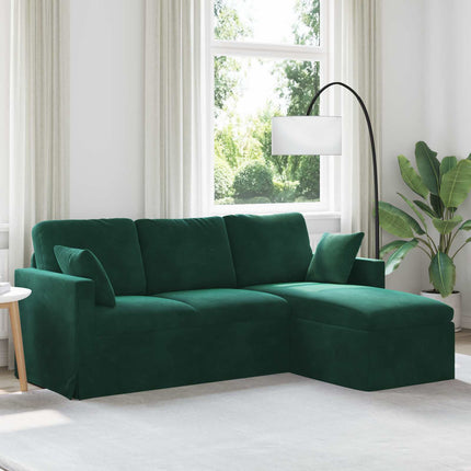Soffa Mörkgrön 198 x 134 x 80 cm Sammet