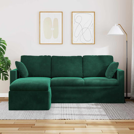 Soffa Mörkgrön 198 x 134 x 80 cm Sammet