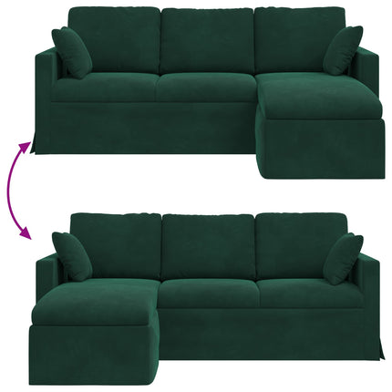 Soffa Mörkgrön 198 x 134 x 80 cm Sammet