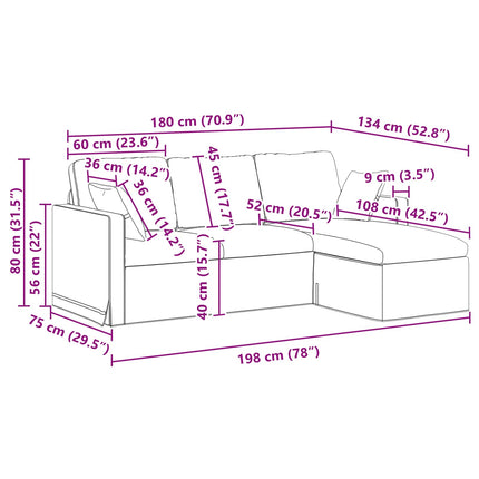Soffa Mörkgrön 198 x 134 x 80 cm Sammet