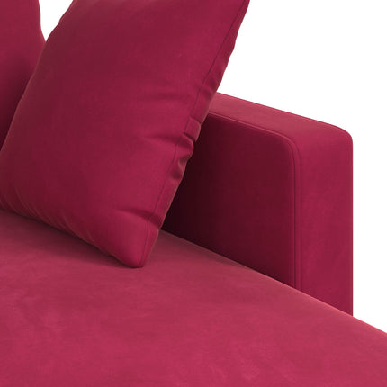 Soffa Vinröd 198 x 134 x 80 cm Sammet