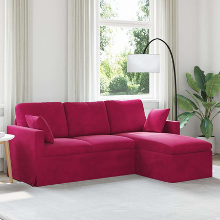 Soffa Vinröd 198 x 134 x 80 cm Sammet