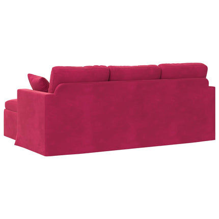 Soffa Vinröd 198 x 134 x 80 cm Sammet