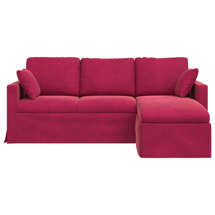 Soffa Vinröd 198 x 134 x 80 cm Sammet