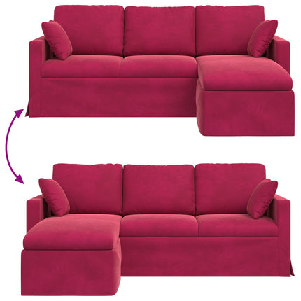 Soffa Vinröd 198 x 134 x 80 cm Sammet