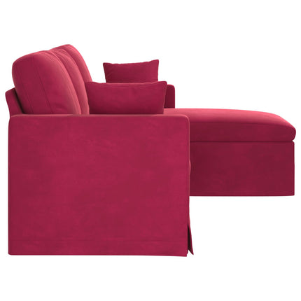 Soffa Vinröd 198 x 134 x 80 cm Sammet