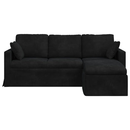 Soffa Svart 198 x 134 x 80 cm Sammet