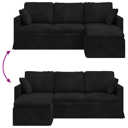 Soffa Svart 198 x 134 x 80 cm Sammet