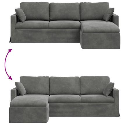 Soffa Mörkgrå 228 x 134 x 80 cm Sammet