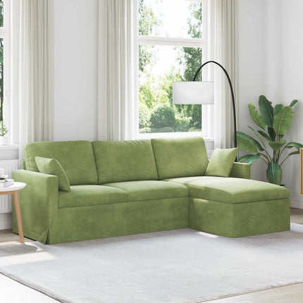 Soffa Ljusgrön 228 x 134 x 80 cm Sammet