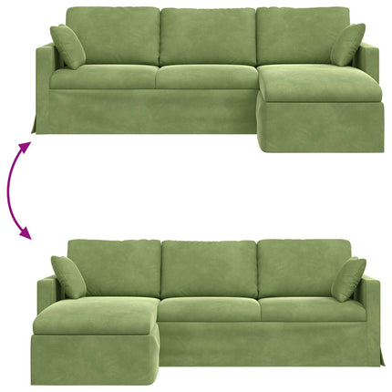 Soffa Ljusgrön 228 x 134 x 80 cm Sammet