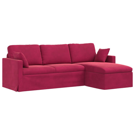 Soffa Vinröd 228 x 134 x 80 cm Sammet