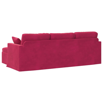 Soffa Vinröd 228 x 134 x 80 cm Sammet