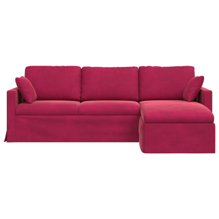 Soffa Vinröd 228 x 134 x 80 cm Sammet