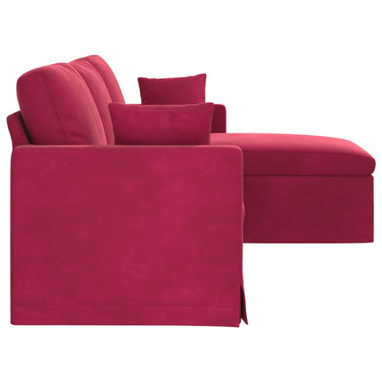 Soffa Vinröd 228 x 134 x 80 cm Sammet