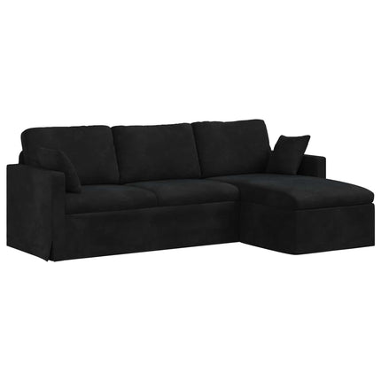 Soffa Svart 228 x 134 x 80 cm Sammet