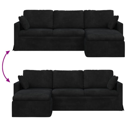 Soffa Svart 228 x 134 x 80 cm Sammet