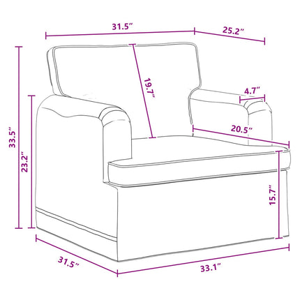 Soffa Mörkgrå 84 x 80 x 85 cm tyg