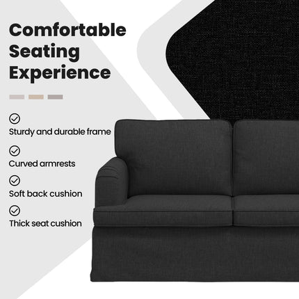 Soffa Svart 144 x 80 x 85 cm tyg