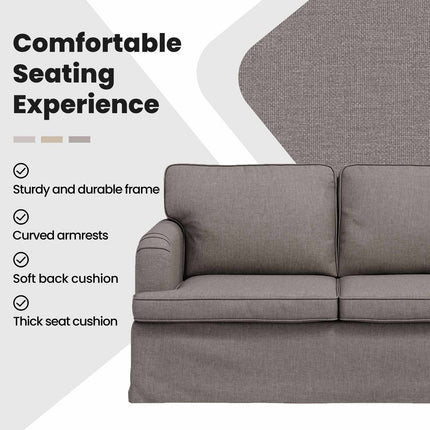 Soffa Taupe 144 x 80 x 85 cm tyg