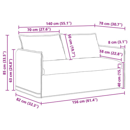 Soffa Mörkgrön 156 x 82 x 85 cm tyg