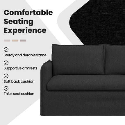 Soffa Svart 196 x 82 x 85 cm tyg