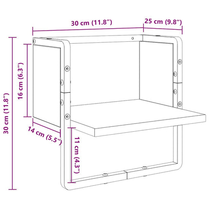 Vägg hylla med hylla Artisan Ek 30 x 25 x 30 cm Konstruerat trä