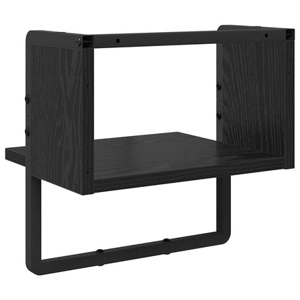 Vägg hylla Väggmonterat Svart Ek 30 x 25 x 30 cm